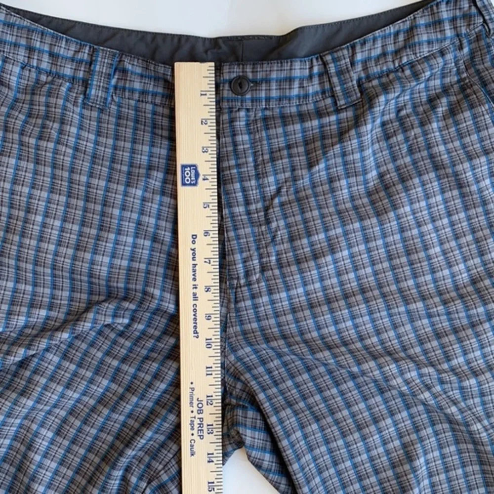 North Face‎ Chino Blue Plaid Outdoors Swim Hiking Polyester Shorts Mens Size 38